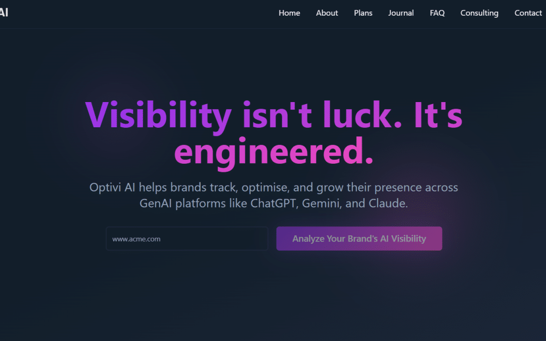 Optivi AI: The Essential GenAI Visibility Platform by Homam Alghorani