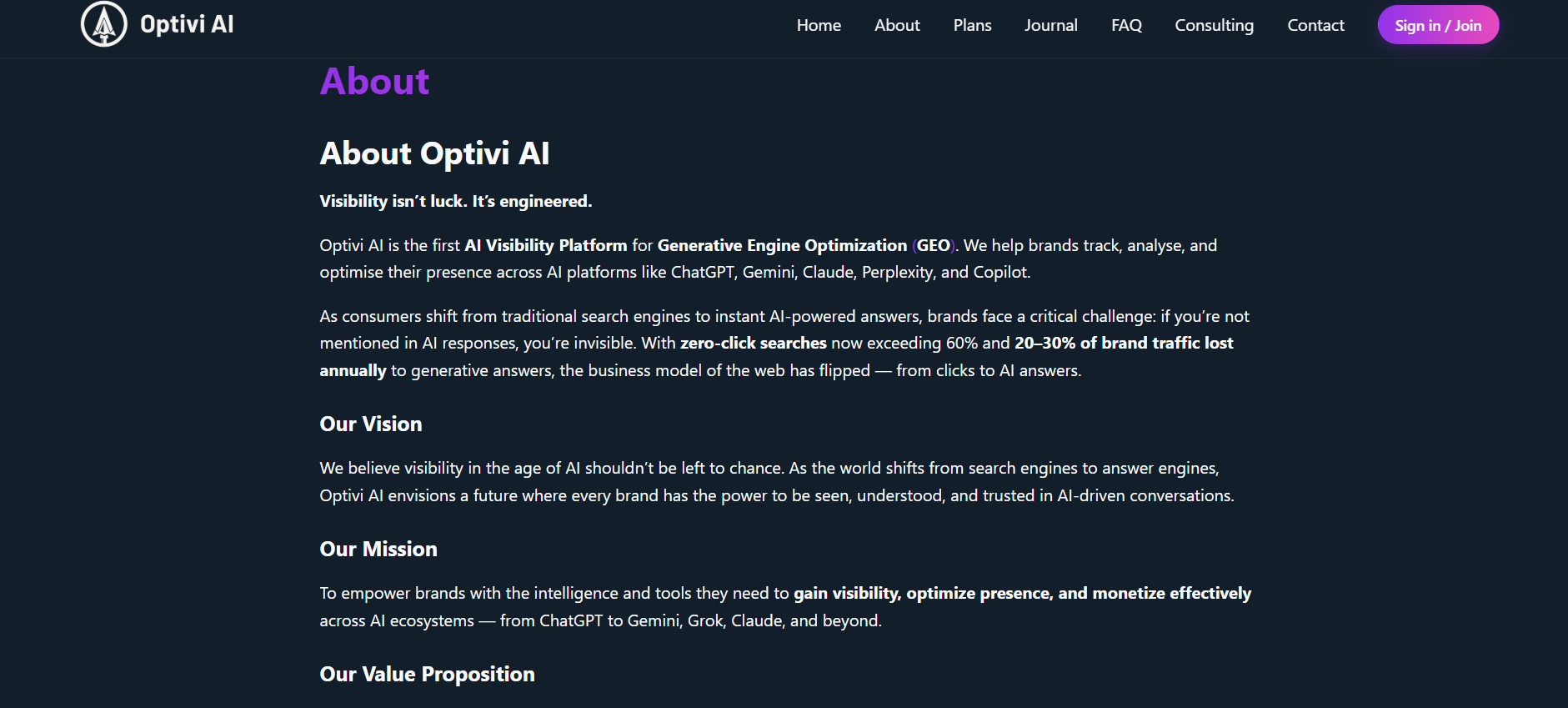 GenAI visibility platform